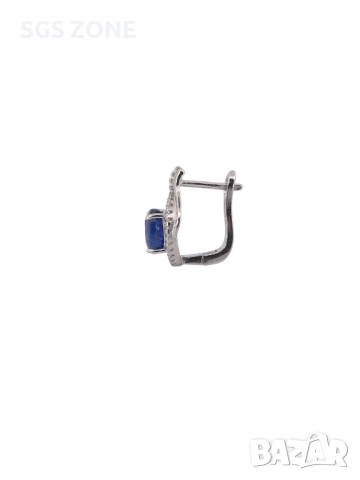 СРЕБЪРНИ ОБЕЦИ СЪС САПФИР 925, снимка 4 - Обеци - 52362875