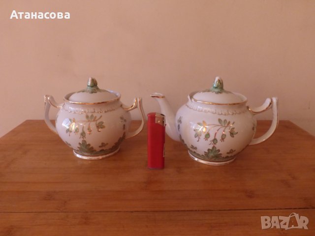 Руски порцеланови чайник и захарница 1980 г, снимка 12 - Аксесоари за кухня - 41086545