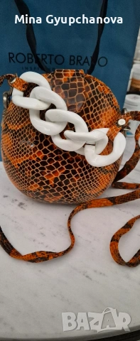 чанта от естествена черна кобра, снимка 3 - Чанти - 53069456