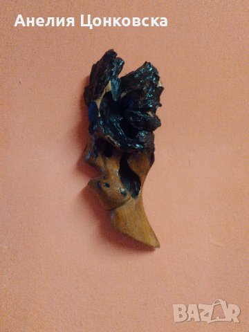 Арт "човешка глава"от дърво, снимка 1