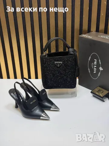 Prada Елегантни Дамски Обувки На Ток И С Метално Връхче И Каишка На Петата Код SEM-536, снимка 3 - Дамски обувки на ток - 55874356