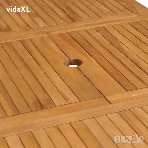 vidaXL Разтегателна градинска маса, (110-160)х80х75 см, тик масив, снимка 7 - Градински мебели, декорация  - 56147664