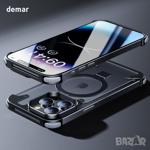 Калъф PANPHEN за iPhone 15 Pro Мax, с вградена стойка, черен, снимка 3 - Калъфи, кейсове - 44589953