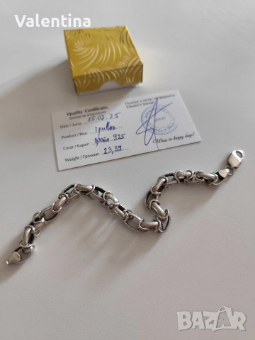 Масивна сребърна гривна , снимка 2 - Гривни - 53058642