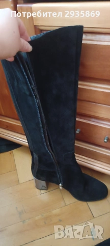 Дамски ботуши естествен велур 36, снимка 3 - Дамски ботуши - 53590040