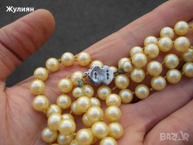 СТАР ГЕРДАН КОЛИЕ ПЕРЛИ СРЕБЪРНА ЗАКОПЧАЛКА, снимка 6 - Антикварни и старинни предмети - 40784999