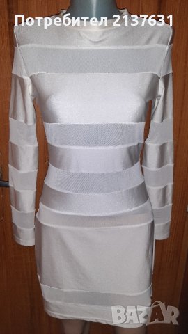 ЕЛЕГАНТНА ДАМСКА БЯЛА РОКЛЯ  - Размер М  / L , снимка 3 - Рокли - 42393742