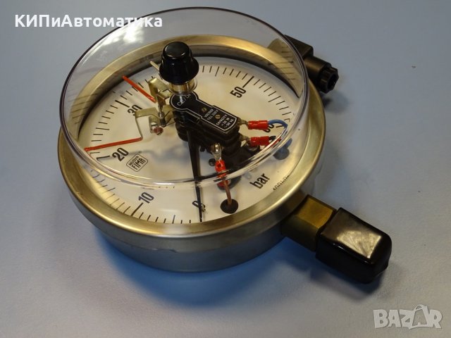 Ел. контактен Манометър Nuova Fima Ф 160, 60 bar, снимка 2 - Резервни части за машини - 39374019