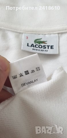 Lacoste Pique Cotton Regular Fit Mens Size 3 - S ОРИГИНАЛ! Мъжка тениска!, снимка 4 - Тениски - 41747710
