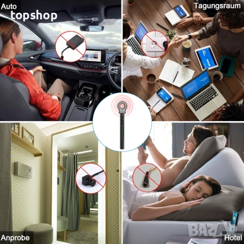 Нов детектор за скрити камери Nisanmoon Анти-шпионски Детектор, GPS локатор тракер, против подслу..., снимка 7 - Комплекти за видеонаблюдение - 52034221