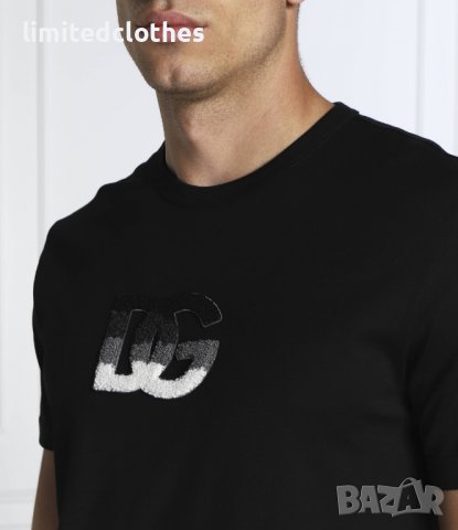 Dolce & Gabbana DG Embroidered Patch Logo Мъжка Тениска size 48 (S/M), снимка 9 - Тениски - 40102853