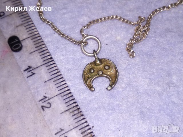 ФИНА СРЕБЪРНА ГРИВНА СРЕБРО 925 с ПОСРЕБРЕНА СТАРИННА ОСМАНСКА МАЙСТОРСКА ВИСУЛКА ПОЛУМЕСЕЦ 38665, снимка 11 - Гривни - 41638194
