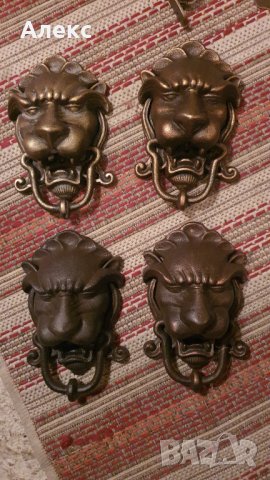 Масивно чугунено чукало за порти, лъв–1.6кг , снимка 2 - Входни врати - 28849975