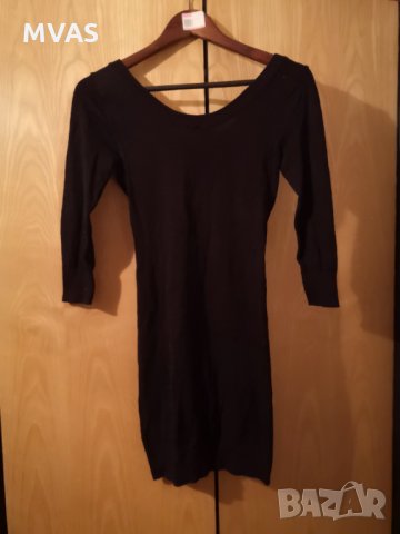 Нова H&M XS есенна рокля с дълъг ръкав по тялото черна, снимка 2 - Рокли - 34183493
