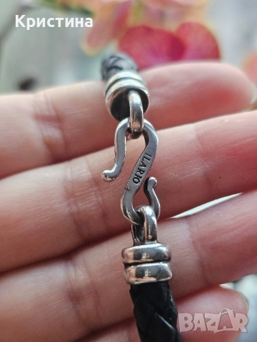 Маркова гривна от кожа и сребро/925, снимка 4 - Гривни - 52913782