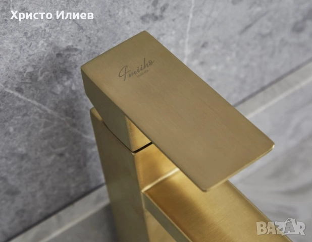 Златен Смесител за мивка Неръждаема стомана, снимка 4 - Смесители - 52017276