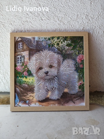 Готов частично облепен диамантен гоблен , снимка 4 - Гоблени - 53828355