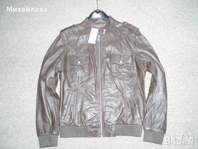 Кожено яке от естествена кожа. Ново с етикет!, снимка 4 - Якета - 53762614