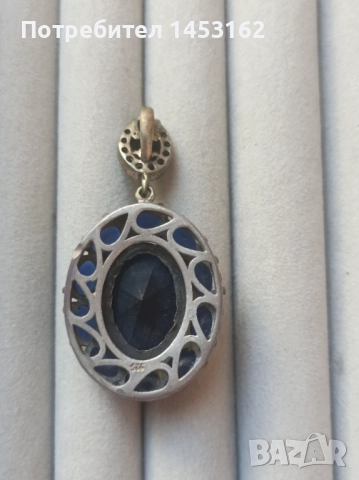 Сребърна висулка с кристали , снимка 2 - Колиета, медальони, синджири - 51716572