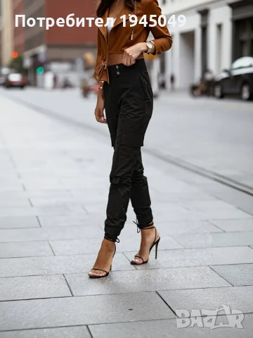 Дамски ежедневни карго панталони - С размер, снимка 4 - Панталони - 51149856