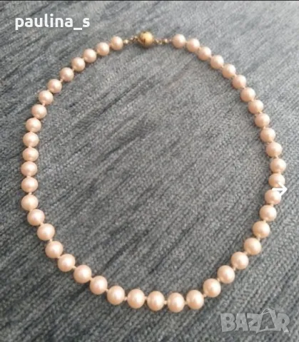 Два различни броя / Винтидж / Колие / Огърлица от натурални перли със златиста закопчалка, снимка 3 - Колиета, медальони, синджири - 42863043