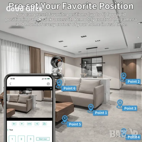 Камера робот Robi WiFi с WiFi връзка - 3MP HD камера, специализирана режим за видеонаблюдение на беб, снимка 7 - Други - 48614664