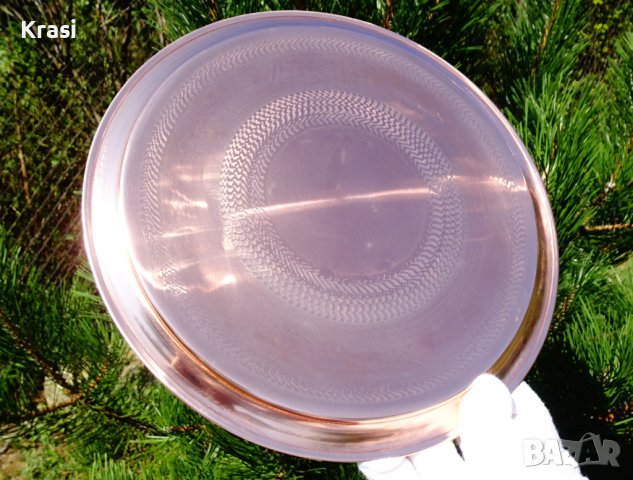 Меден поднос,плато 27 см. , снимка 2 - Антикварни и старинни предмети - 42099627