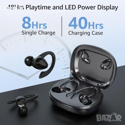 Безжични слушалки ANNILA, Bluetooth 5.3 с Hi-Fi стерео аудио, HD микрофон, Type-C, IP7 – черни M12, снимка 2 - Безжични слушалки - 42282808