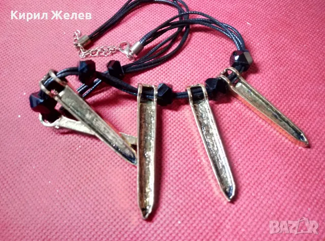 ШАРМАНТНА ПОЗЛАТЕНА РЕТРО АРТ СТИЛ ОГЪРЛИЦА КОЛИЕ 47273, снимка 10 - Колиета, медальони, синджири - 47315758