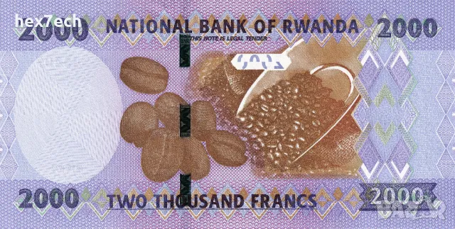 ❤️ ⭐ Руанда 2024 2000 франка UNC нова ⭐ ❤️, снимка 3 - Нумизматика и бонистика - 48905215