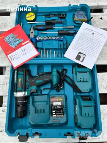 Ударна бормашина, 36V, 2 батерии, 30 аксесоара + куфар, снимка 4 - Бормашини - 49505422