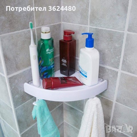 Водоустойчив ъглов рафт за баня, Без пробиване, с вакуумно закрепване, снимка 11 - Други стоки за дома - 40040866