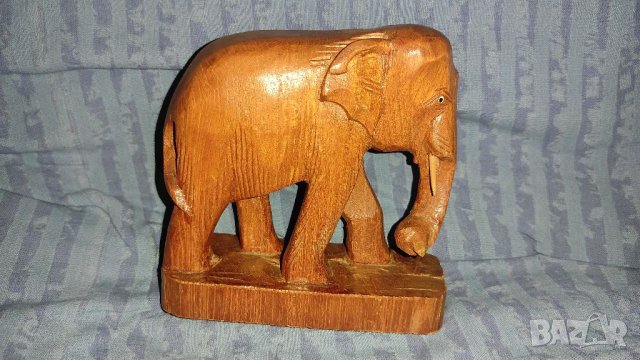 Дървено слонче, снимка 1 - Антикварни и старинни предмети - 41349620
