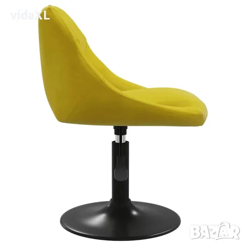 vidaXL Въртящи трапезни столове, 2 бр, горчица жълто, кадифе, снимка 5 - Столове - 56147120