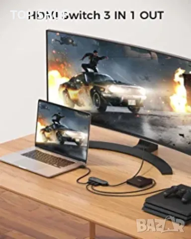 HDMI превключвател 4K@60Hz【Надграден】3 в 1 изходен HDMI сплитер, снимка 5 - Друга електроника - 48791951