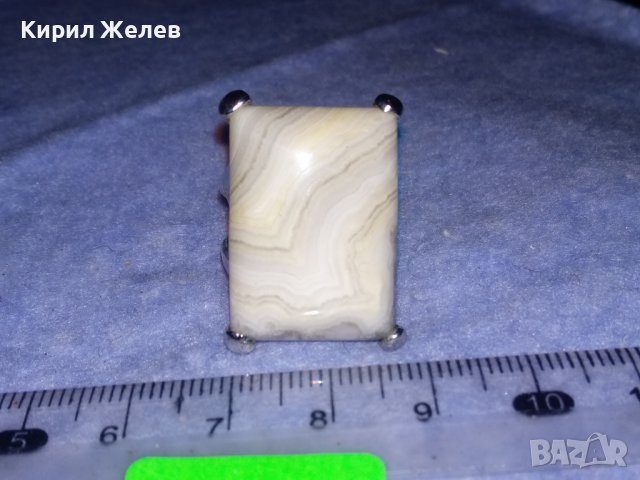 ЕФЕКТЕН СРЕБРИСТ МЕСИНГОВ ВИНТИДЖ МОДЕЛ ПРЪСТЕН с ШЛИФОВАН МИНЕРАЛ 36606, снимка 10 - Пръстени - 39754379