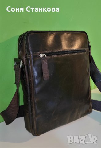 STRELLSON - Мъжка чанта за през рамо - естествена кожа, снимка 5 - Чанти - 42115206
