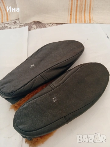 Топлинки естествена кожа черни, снимка 3 - Пантофи - 53705760