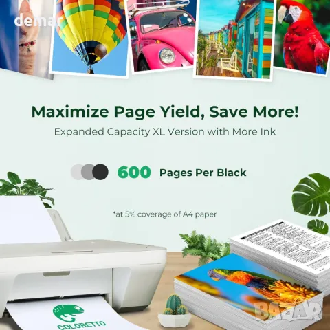 COLORETTO 2 бр черни касети с мастило за принтер PG-560XL за Canon Pixma TS5350 TS7450 TS5351 TS5352, снимка 3 - Консумативи за принтери - 49333063