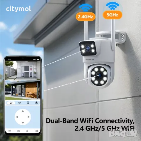 Smart Двойна Wi-Fi Камера с Две Лещи – Българско Меню! Нощно виждане, снимка 9 - IP камери - 56163121
