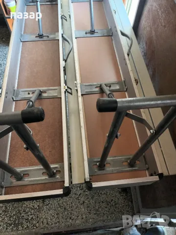 Маса с две пейки Алуминий сгъваеми 120/70, снимка 4 - Градински мебели, декорация  - 49597537