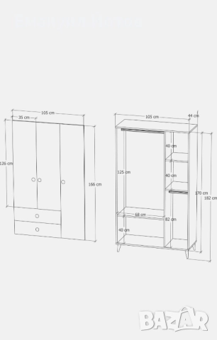 Гардероб (Доставка на всяка страна в България), снимка 4 - Гардероби - 52312248