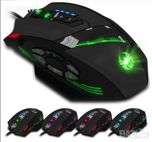 Геймърска RGB Мишка Zelotes с 12 бутона, снимка 6 - Клавиатури и мишки - 38978757