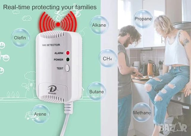 Детектор за газ D MODUN, газ детектор за течове на пропан-бутан/природен газ, снимка 2 - Друга електроника - 50994799