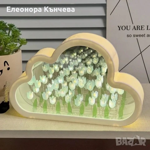 Нощна лампа с огледален ефект, снимка 2 - Настолни лампи - 50991563