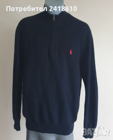 POLO Ralph Lauren Half Zip 3/4  Pima Cotton Knit Mens Size L ОРИГИНАЛ! Мъжко Горнище !, снимка 4 - Пуловери - 53022104