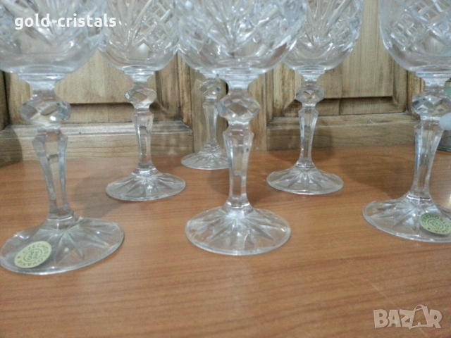 Кристални чаши за вино Чехословакия, снимка 7 - Антикварни и старинни предмети - 36075199