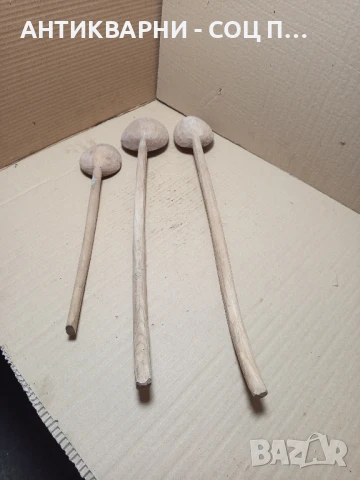 Комплект Стари Ръчно Изработени Големи Дървени Лъжици., снимка 6 - Антикварни и старинни предмети - 51370599