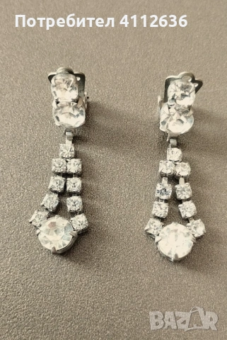 Комплект винтидж колие и обеци с чешки кристали, снимка 4 - Бижутерийни комплекти - 53609220