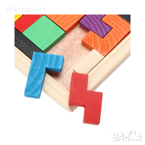 3541 Монтесори пъзел Дървен тетрис, снимка 16 - Образователни игри - 44793495
